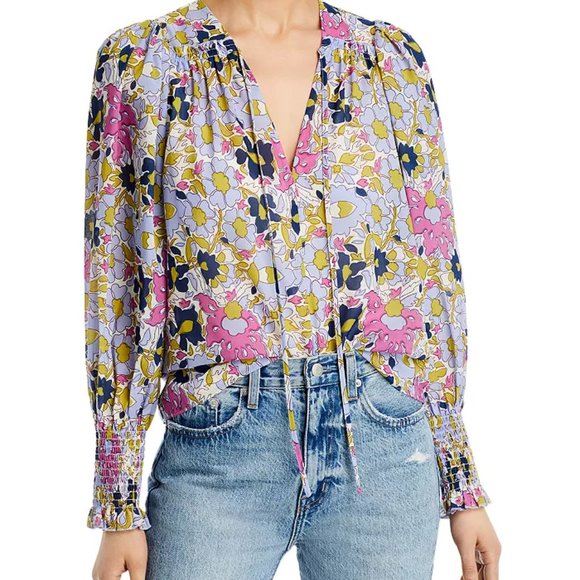 REBECCA TAYLOR Women's Floral Print in Passion Flower Orchid Combo - Picture 1 of 7